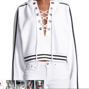 Puma Fenty by Rihanna white Cropped Hoodie with Red Graphic large